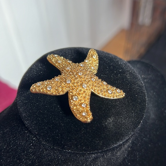 VTG Retired Swarovski Crystal Starfish Brooch Pin - Picture 3 of 4